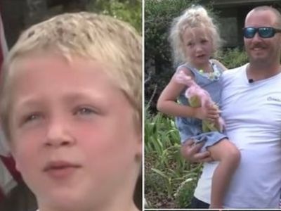 7 year old swims for an hour to get help for dad and sister stranded in river