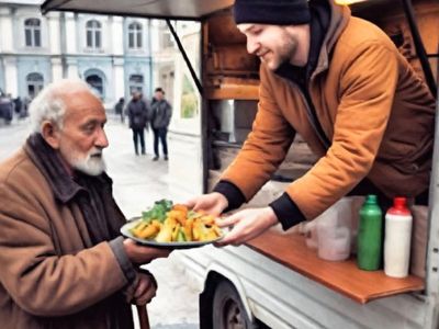 "Well... I Don't Have Any Money," The Man Said, Looking at The Plate of Food