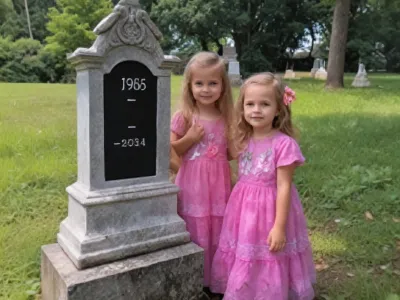 Girls Visit Dad’s Grave to ‘Show’ Their New Dresses as He Asked, See 2 Boxes with Their Names