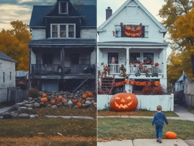 Boy Decks Out An Old Lady’s House For Halloween To Make Her Feel Like The Holiday Is Worth Celebrating