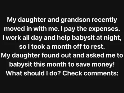 Daughter demands mother babysit grandson instead of going on vacation