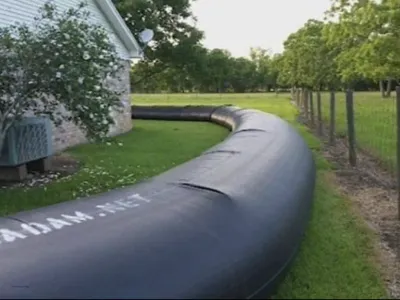 For $8300, a man purchased 400 feet of plastic to wrap his house